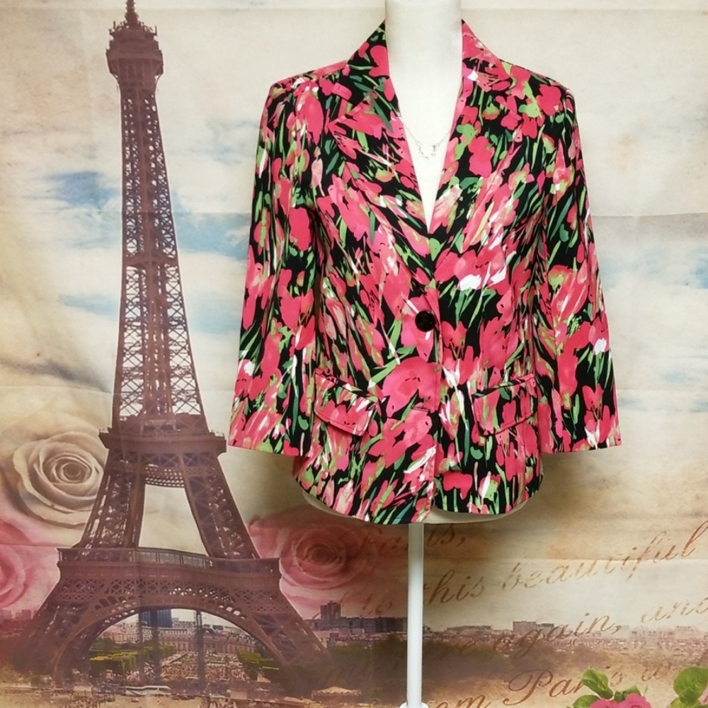 Notations floral blazer